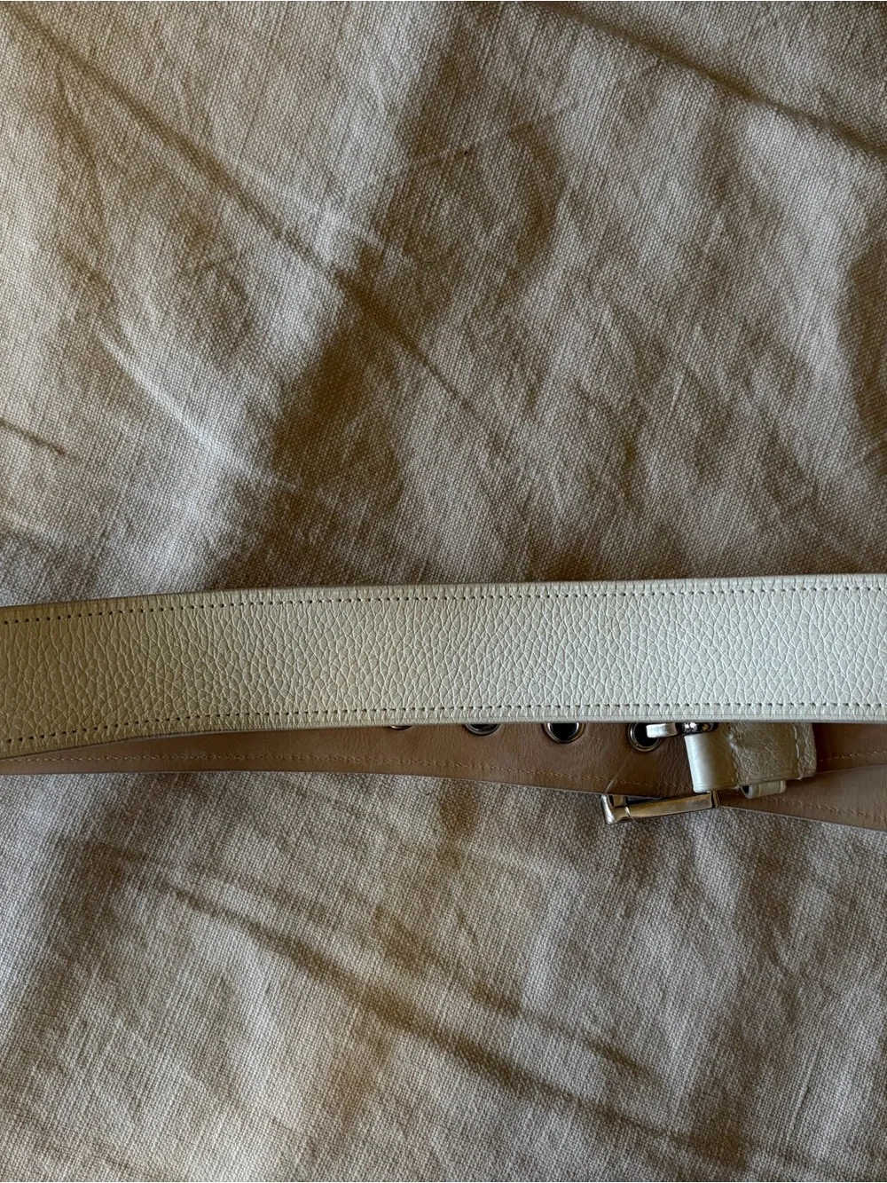 Prada white leather belt size 75